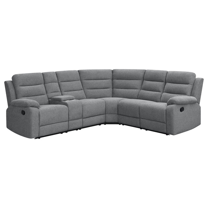 Coaster Furniture 609620 David Upholstered Reclining Sectional Sofa Smoke