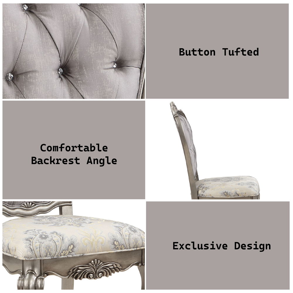 Ariadne - Side Chair Set of 2) - Velvet & Antique Platinum