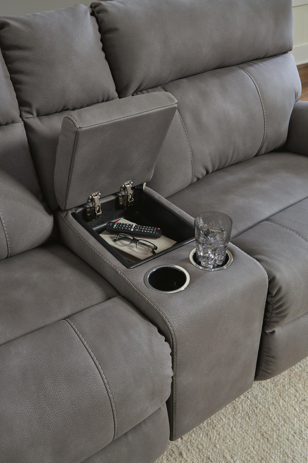 Next-Gen Durapella 3-Piece Power Reclining Sectional Loveseat with Console - Slate (6)