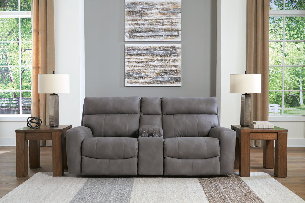 Next-Gen Durapella 3-Piece Power Reclining Sectional Loveseat with Console - Slate (2)
