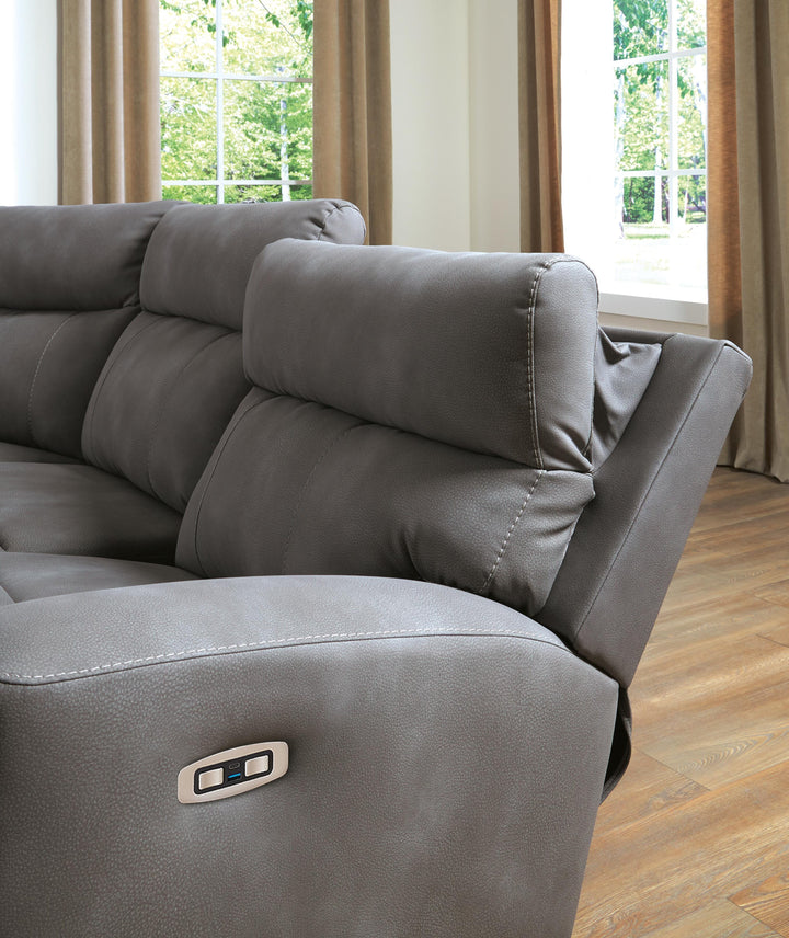 Next-Gen Durapella 3-Piece Power Reclining Sectional Loveseat with Console - Slate (5)
