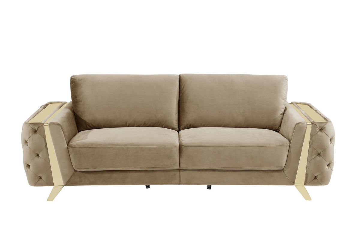 DivanItalia 1051 Sofa in Velvet Fabric - Cream
