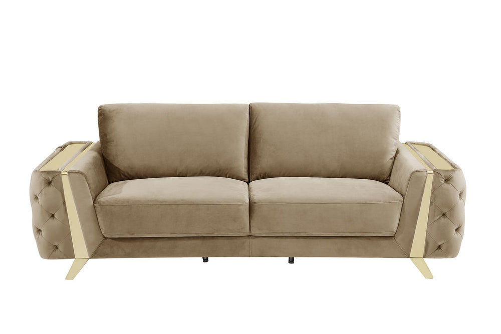 DivanItalia 1051 Sofa in Velvet Fabric - Cream