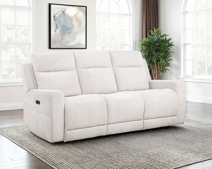 Kennett - Chenille Upholstered Power Reclining Sofa - Ivory