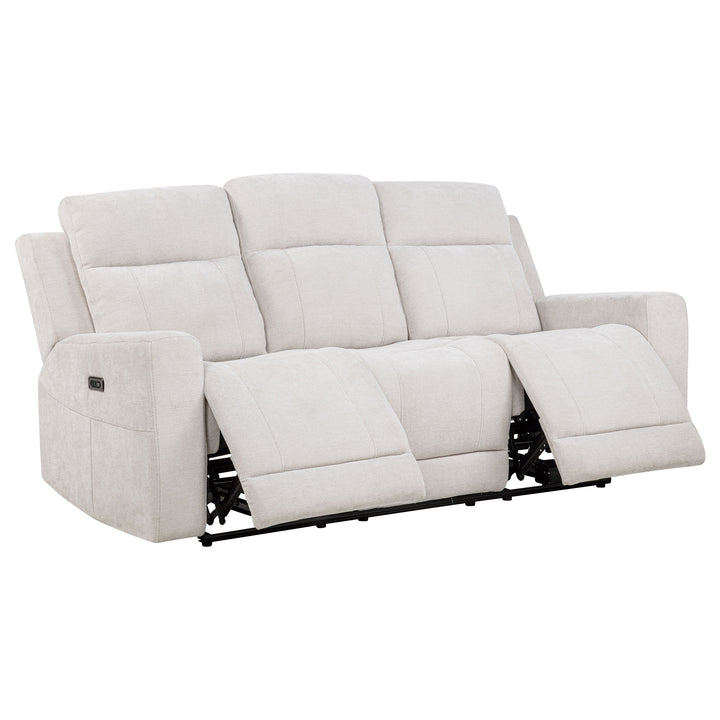 Kennett - Chenille Upholstered Power Reclining Sofa - Ivory