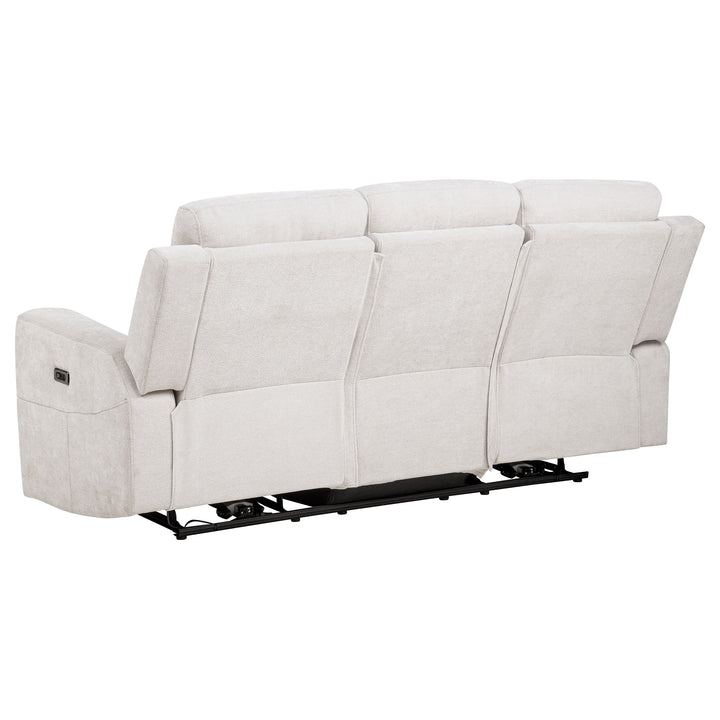 Kennett - Chenille Upholstered Power Reclining Sofa - Ivory