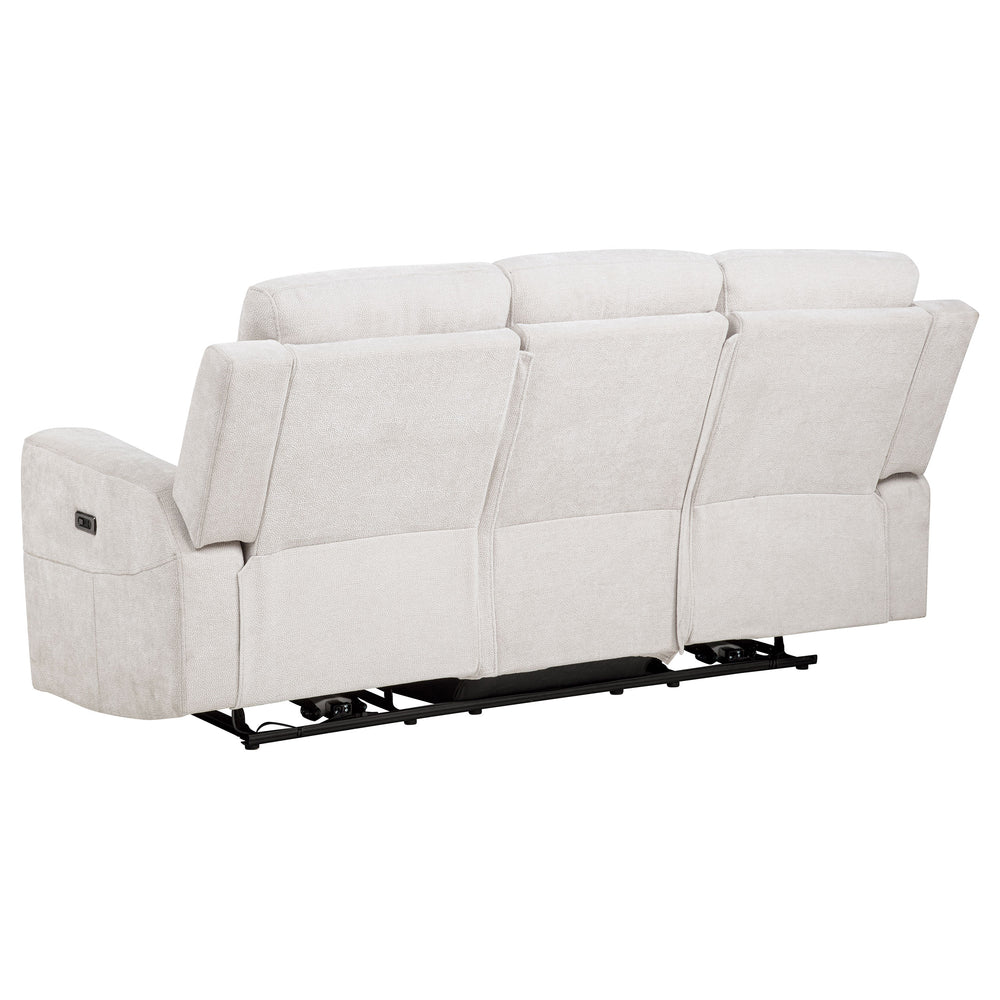 Kennett - Chenille Upholstered Power Reclining Sofa - Ivory