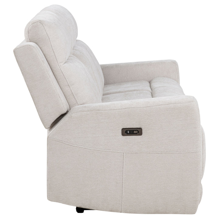 Kennett - Chenille Upholstered Power Reclining Sofa - Ivory