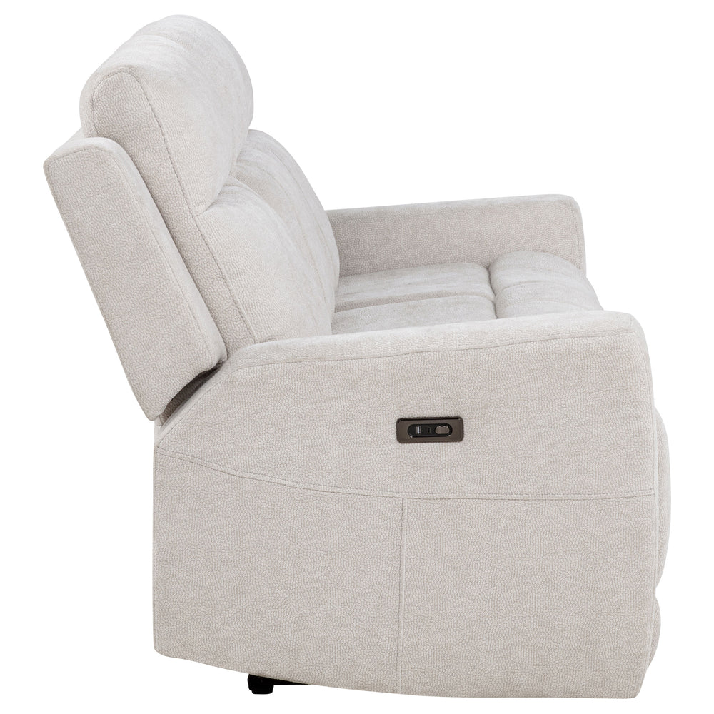 Kennett - Chenille Upholstered Power Reclining Sofa - Ivory
