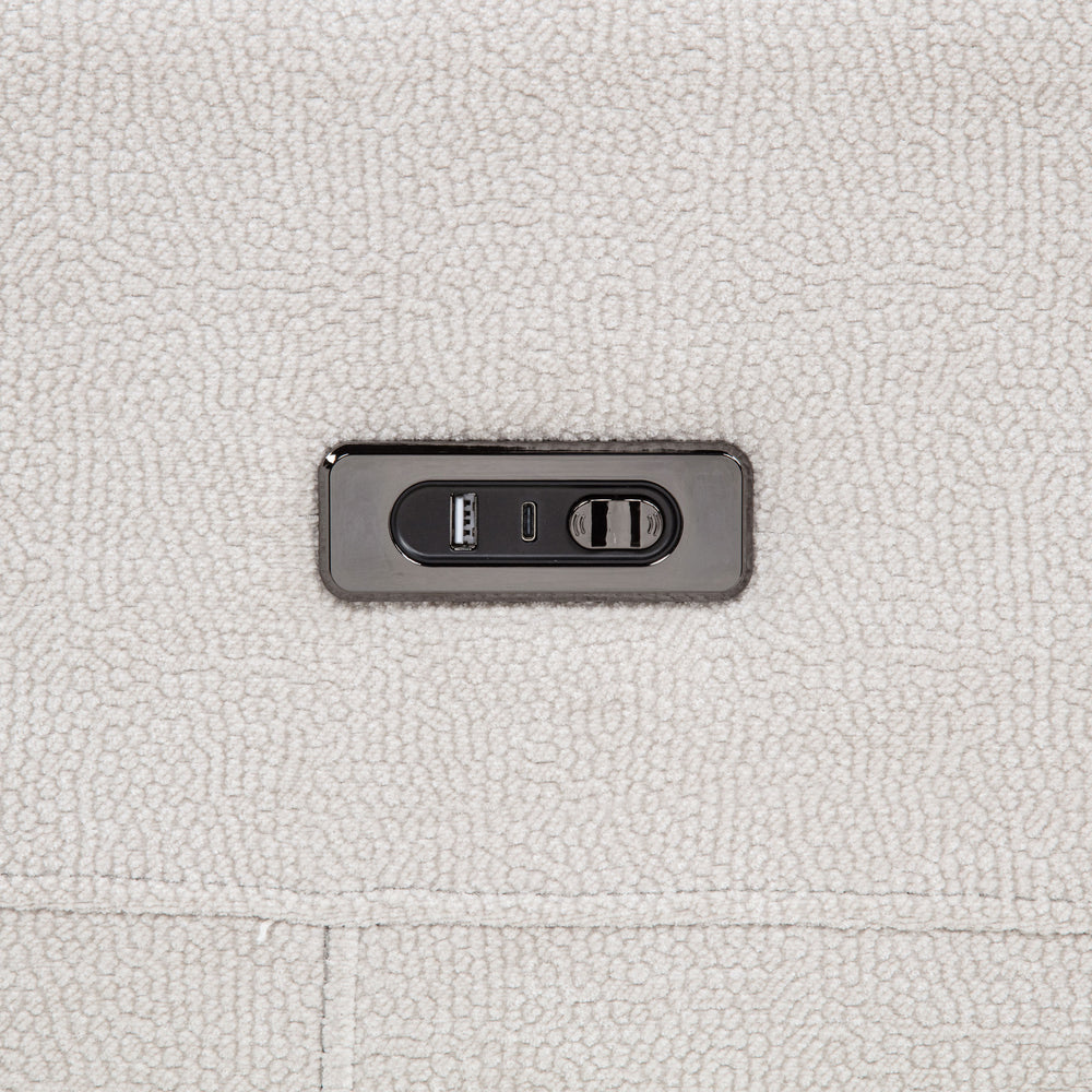 Kennett - Chenille Upholstered Power Reclining Sofa - Ivory