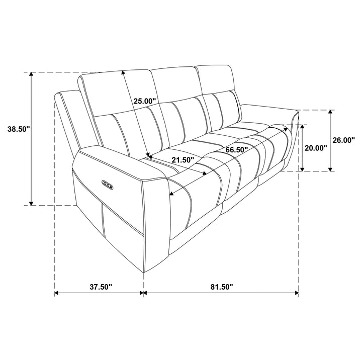 Kennett - Chenille Upholstered Power Reclining Sofa - Ivory