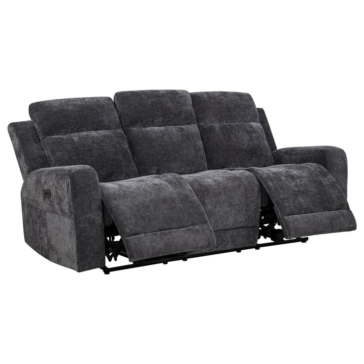Kennett - Chenille Upholstered Power Reclining Sofa - Dark Gray