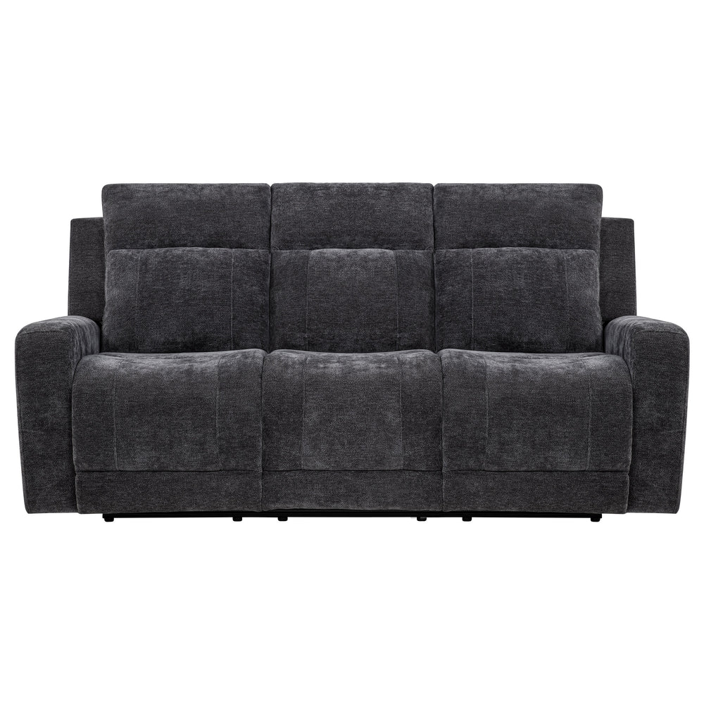 Kennett - Chenille Upholstered Power Reclining Sofa - Dark Gray