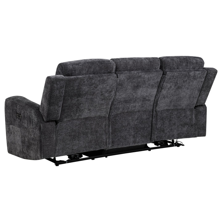 Kennett - Chenille Upholstered Power Reclining Sofa - Dark Gray