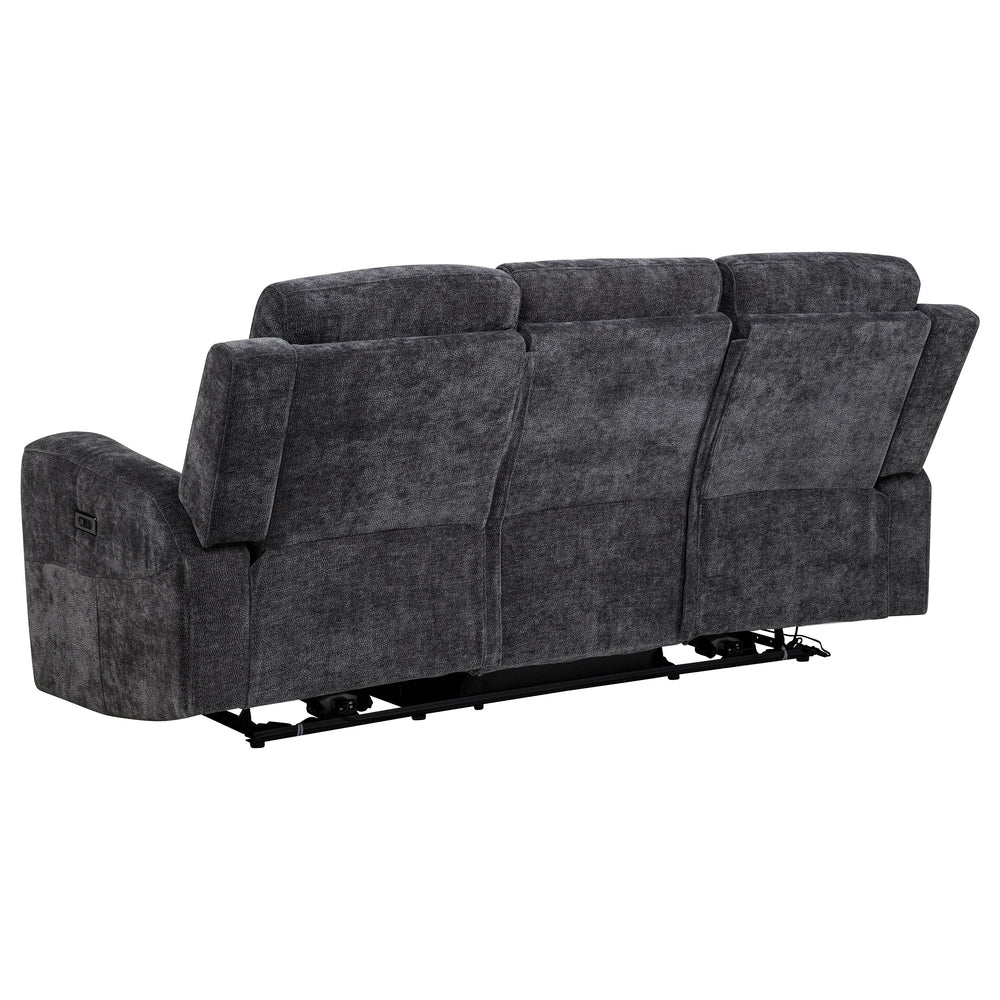 Kennett - Chenille Upholstered Power Reclining Sofa - Dark Gray