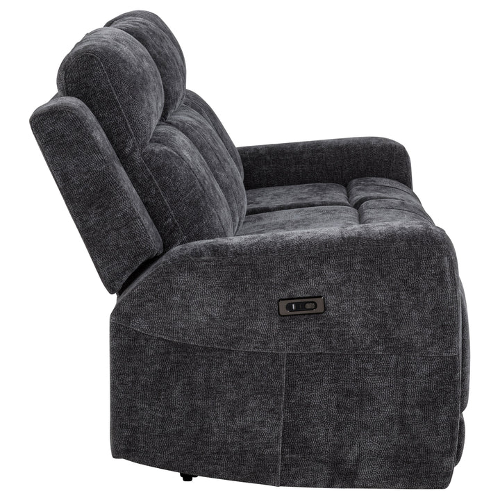 Kennett - Chenille Upholstered Power Reclining Sofa - Dark Gray