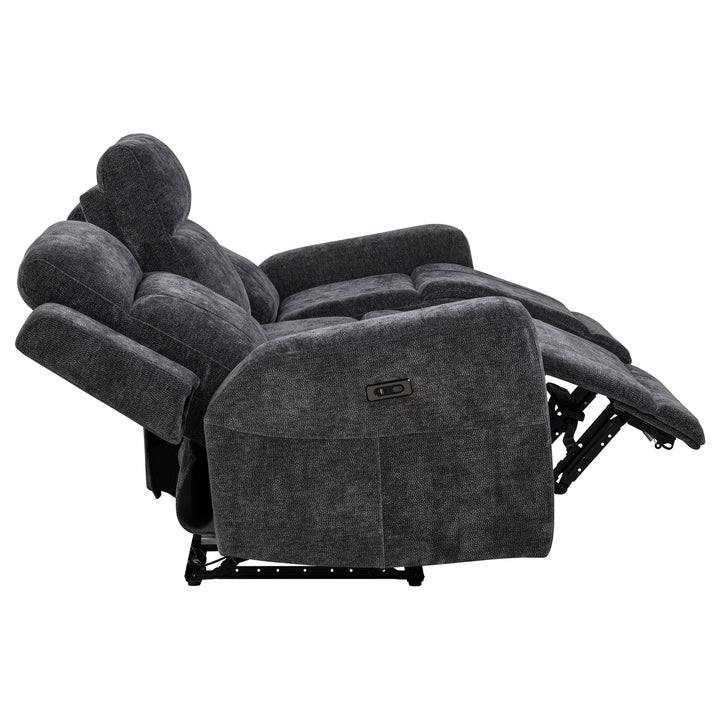 Kennett - Chenille Upholstered Power Reclining Sofa - Dark Gray