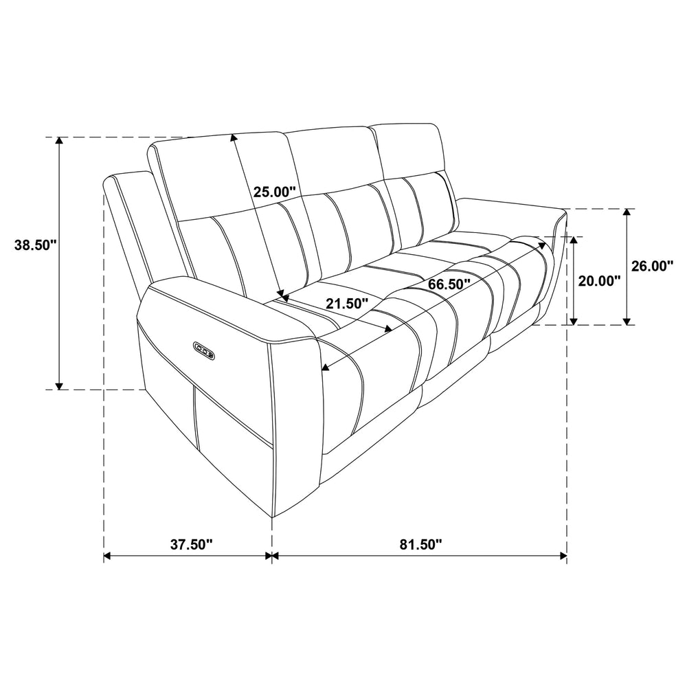 Kennett - Chenille Upholstered Power Reclining Sofa - Dark Gray