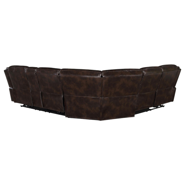 Coaster Furniture 610190P Sycamore Upholstered Power Reclining Sectional Sofa Brown