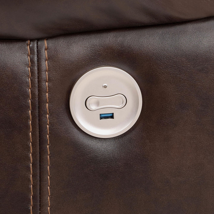 Coaster Furniture 610193P Sycamore Upholstered Power Recliner Chair Dark Brown