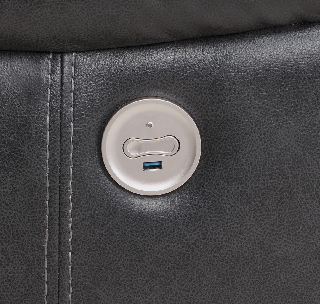 Coaster Furniture 610200P Sycamore Upholstered Power Reclining Sectional Sofa Grey