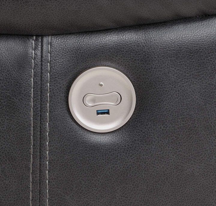 Coaster Furniture 610200P Sycamore Upholstered Power Reclining Sectional Sofa Grey