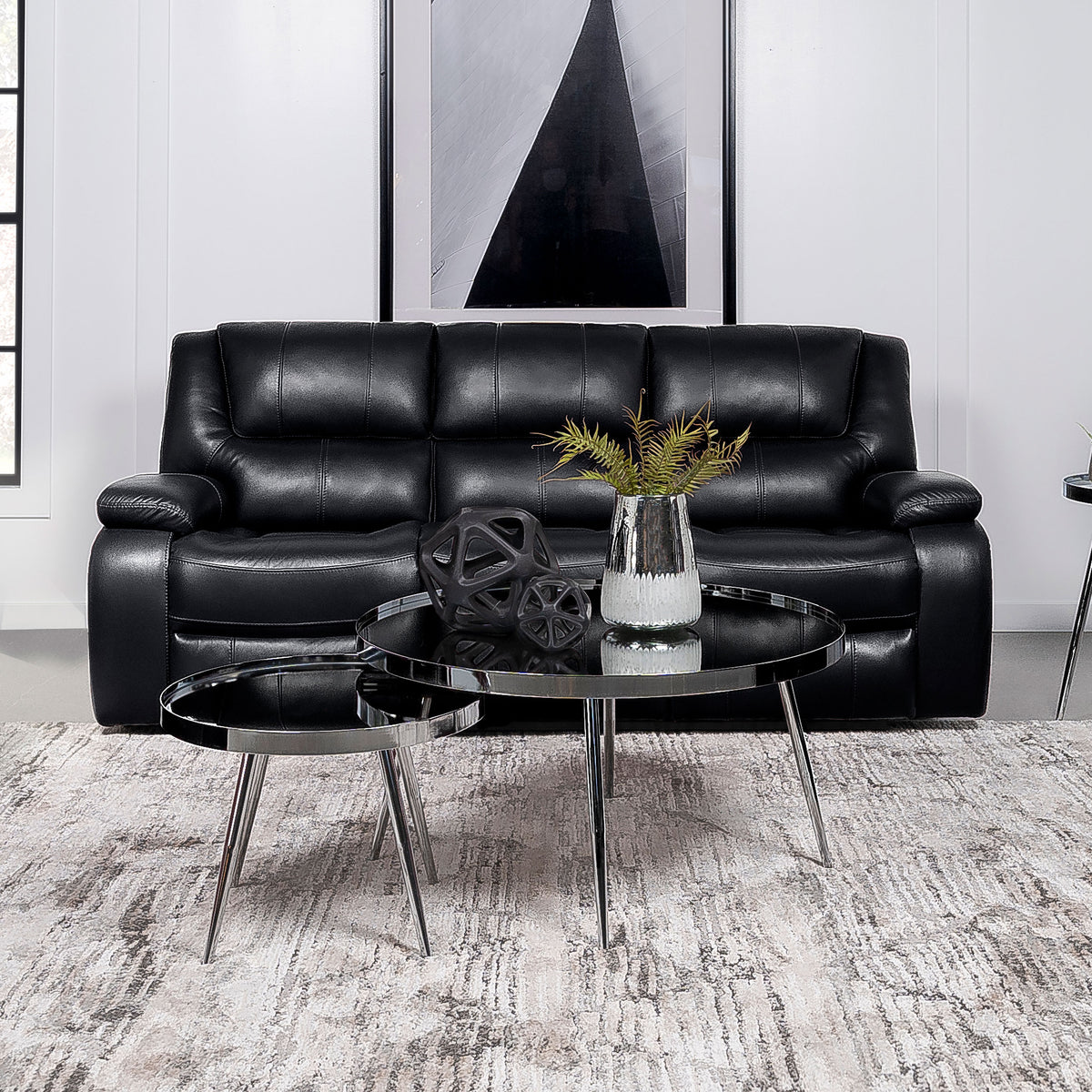 Camila - Upholstered Motion Reclining Sofa - Black
