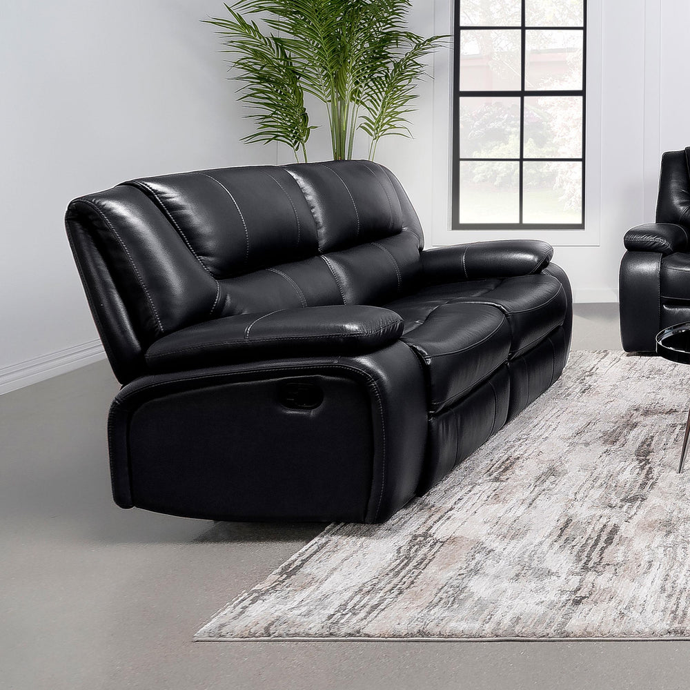 Coaster Furniture 610245 Camila Upholstered Motion Reclining Loveseat Black