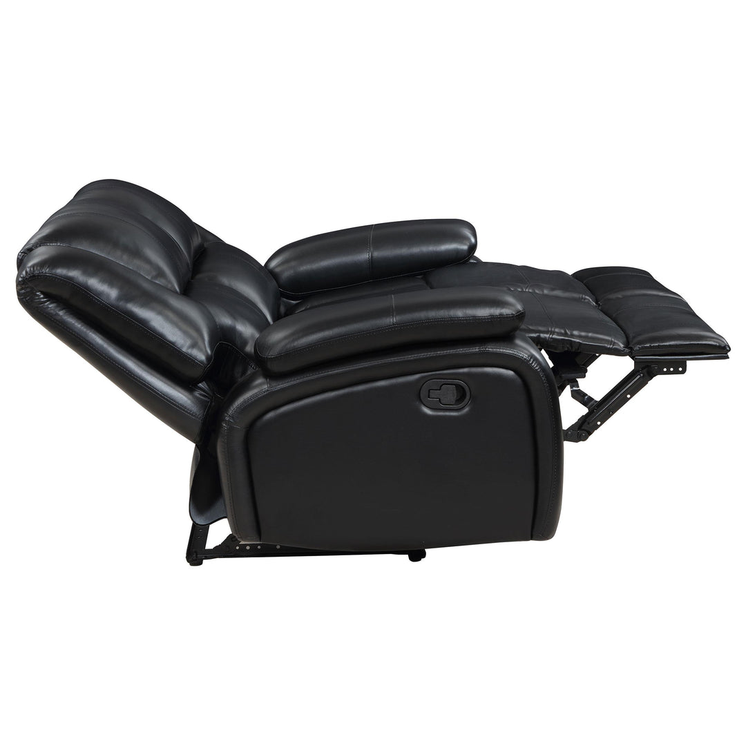 Coaster Furniture 610245 Camila Upholstered Motion Reclining Loveseat Black