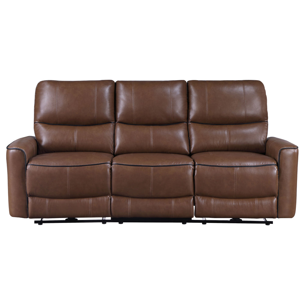 Greenfield - Upholstered Power Reclining Sofa - Saddle Brown
