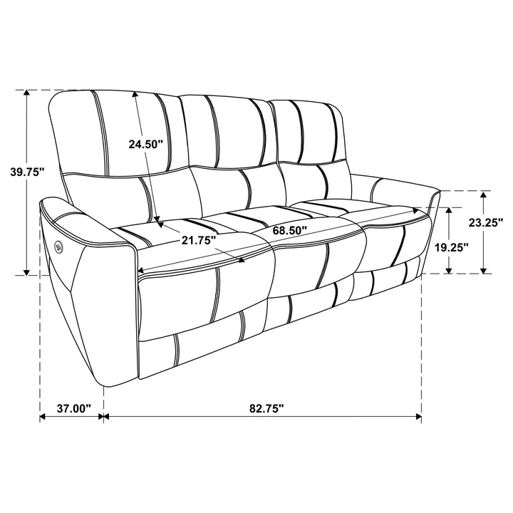 Greenfield - Upholstered Power Reclining Sofa - Saddle Brown