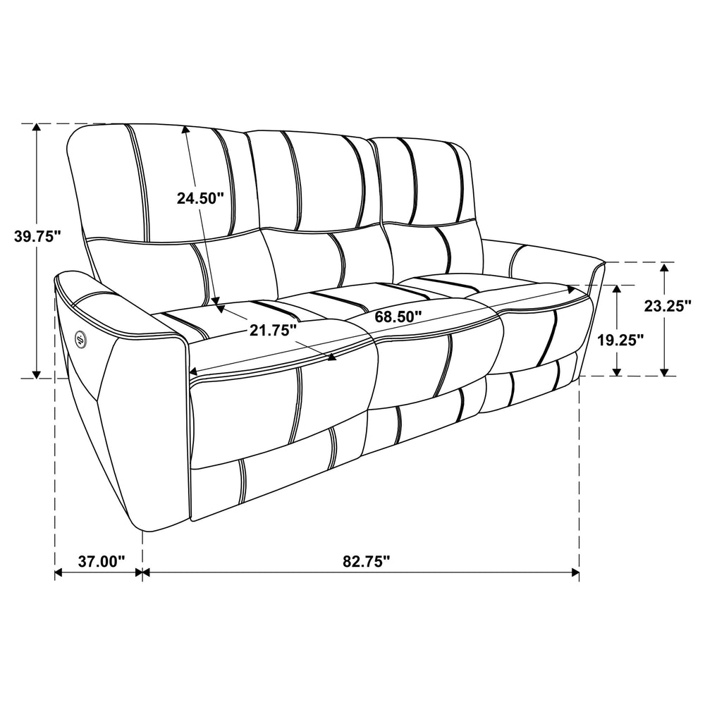 Greenfield - Upholstered Power Reclining Sofa - Saddle Brown