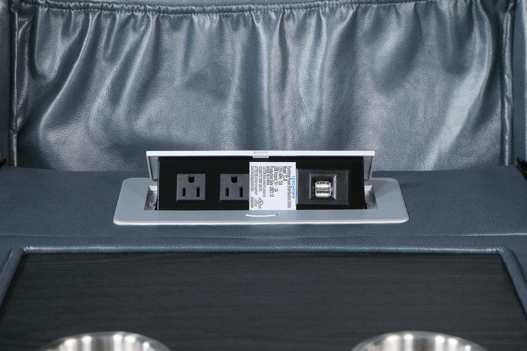 Coaster Furniture 610271 Sloane Upholstered Padded Arm Reclining Sofa Blue