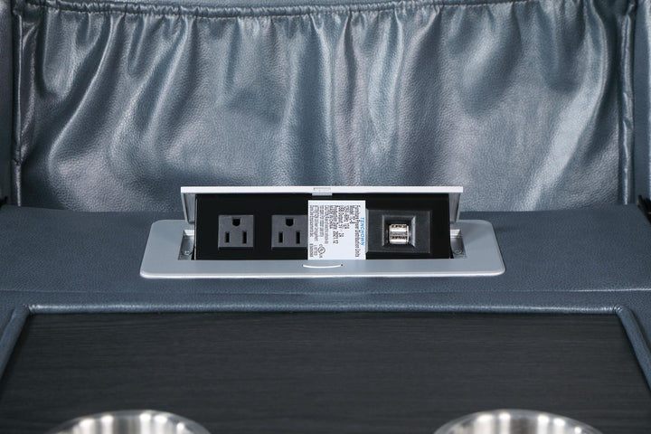 Coaster Furniture 610271 Sloane Upholstered Padded Arm Reclining Sofa Blue