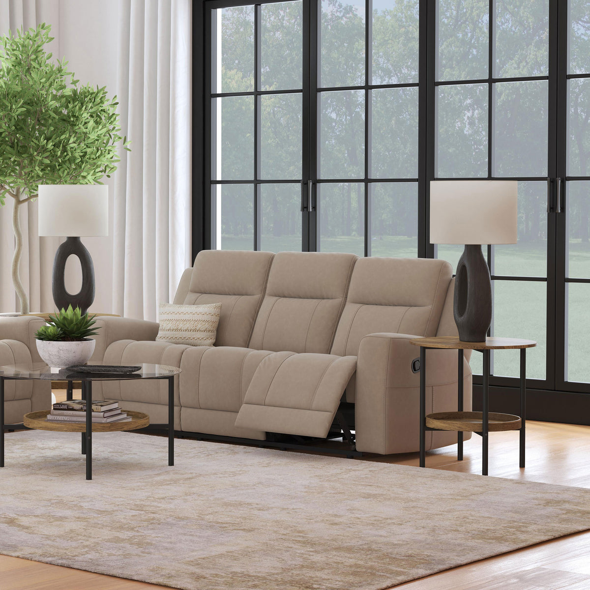 Brentwood - Upholstered Motion Reclining Sofa - Taupe