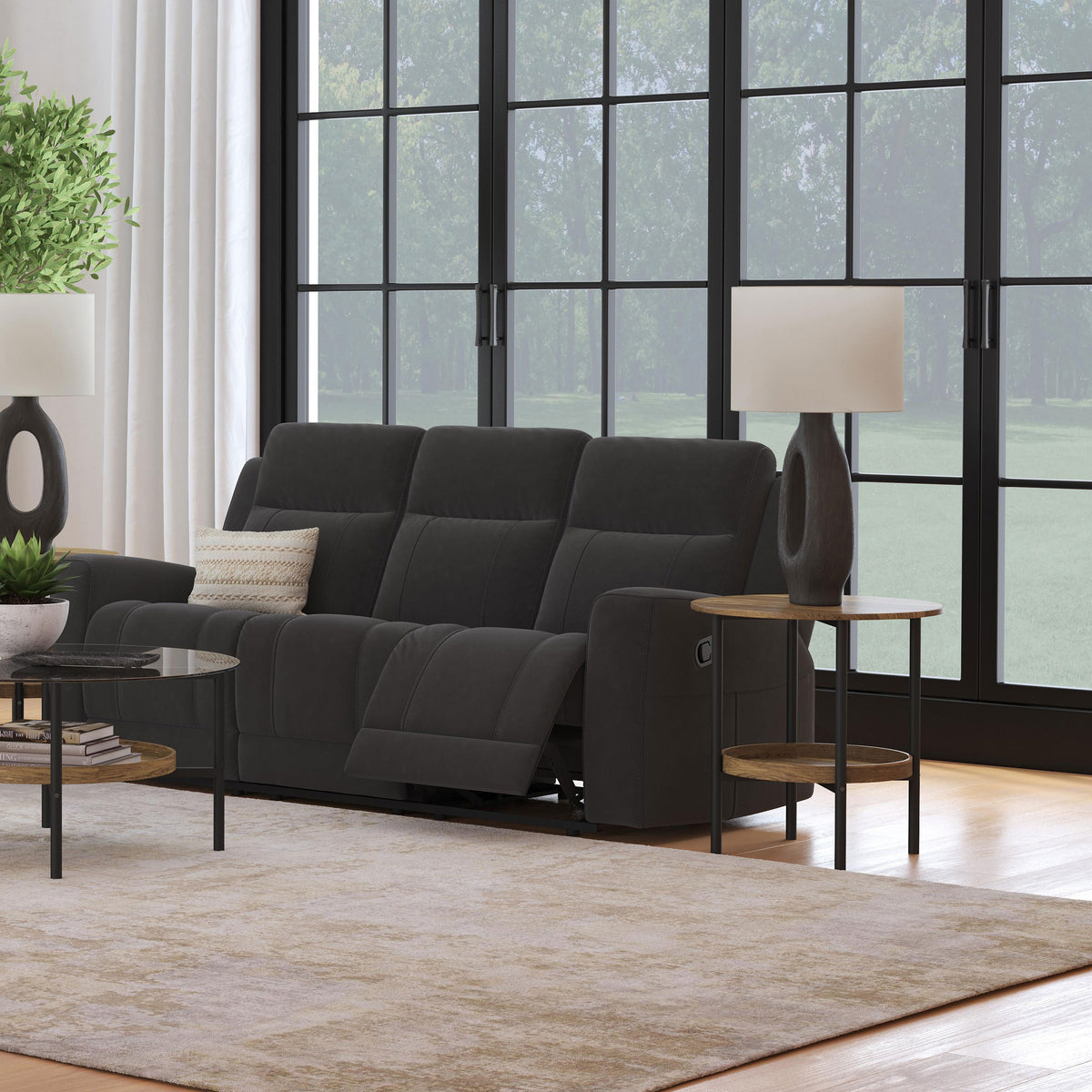 Brentwood - Upholstered Motion Reclining Sofa - Dark Charcoal