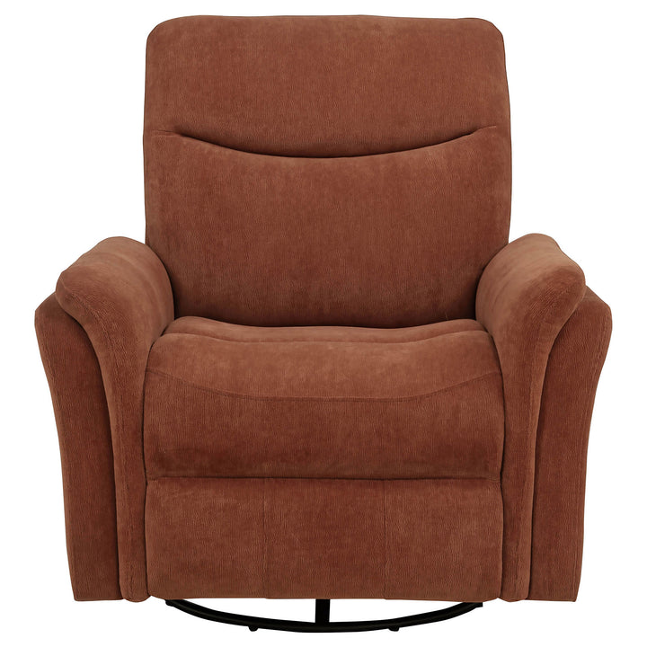 Adler - Upholstered Power Swivel Glider Recliner - Rust