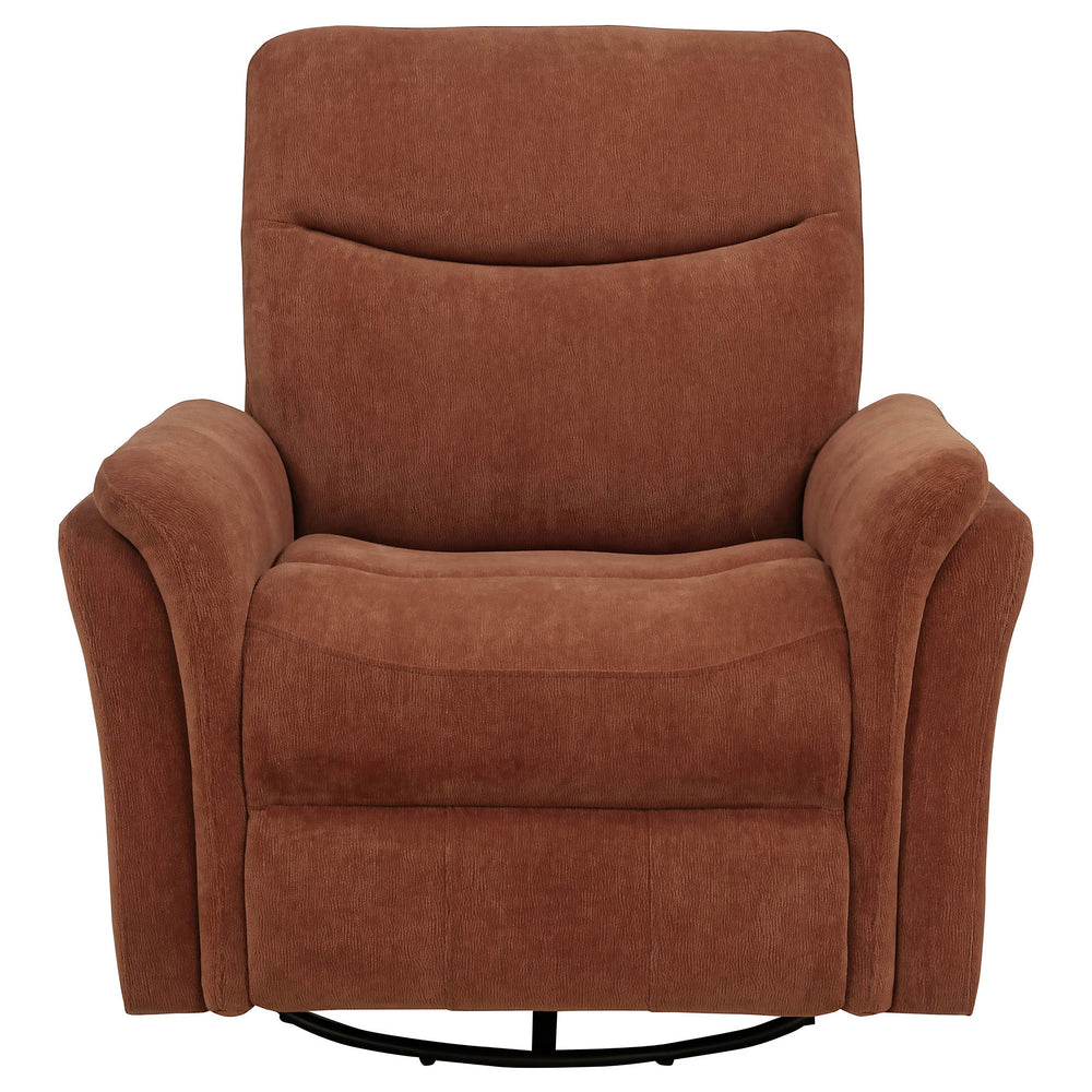 Adler - Upholstered Power Swivel Glider Recliner - Rust