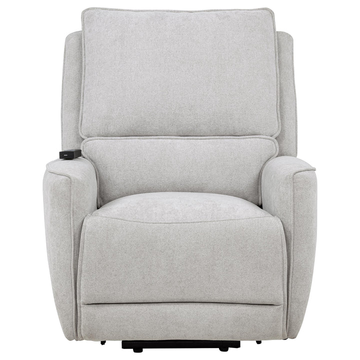 Sylmar - Chenille Upholstered Dual Power Lift Recliner - Dove Gray