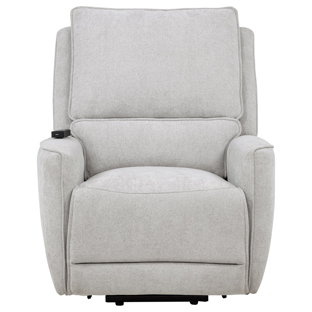 Sylmar - Chenille Upholstered Dual Power Lift Recliner - Dove Gray