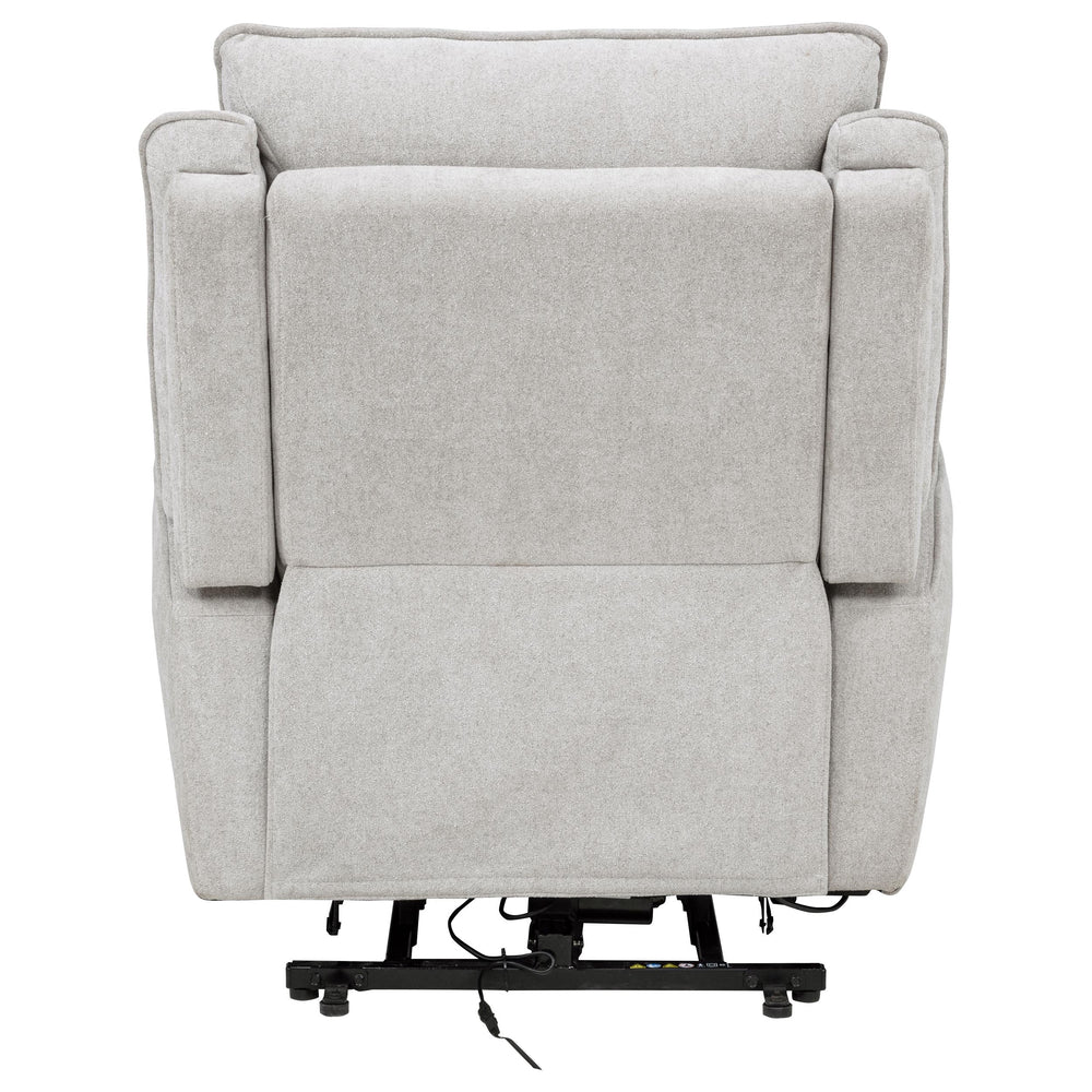 Sylmar - Chenille Upholstered Dual Power Lift Recliner - Dove Gray