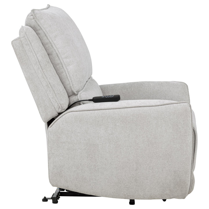 Sylmar - Chenille Upholstered Dual Power Lift Recliner - Dove Gray