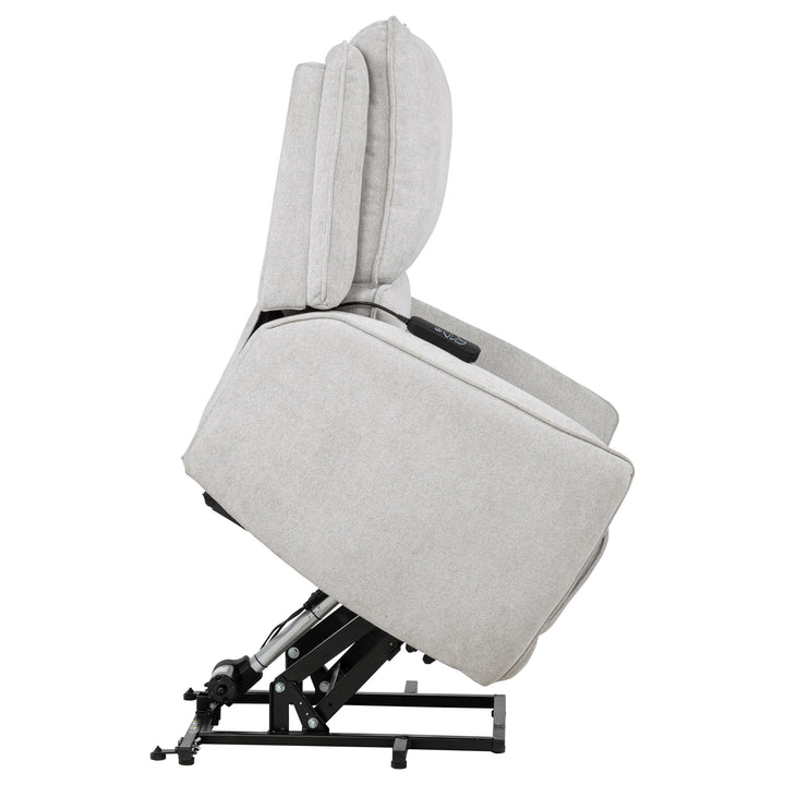 Sylmar - Chenille Upholstered Dual Power Lift Recliner - Dove Gray