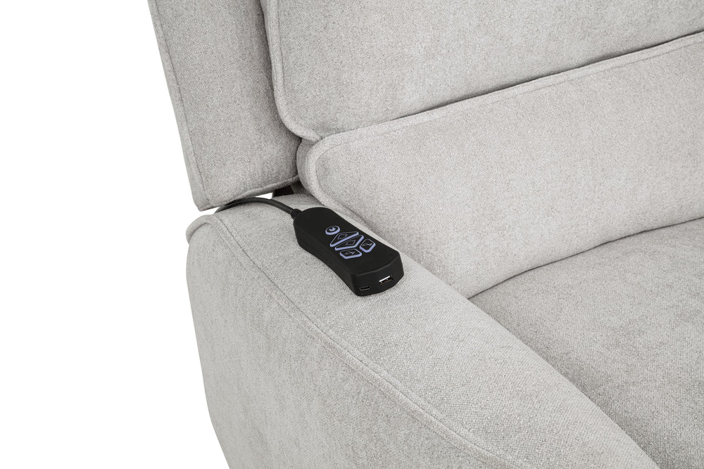 Sylmar - Chenille Upholstered Dual Power Lift Recliner - Dove Gray