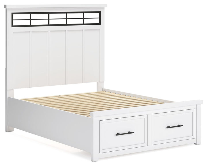 Ashbryn - Queen Panel Storage Bed - White / Natural by Ashley Furniture product image