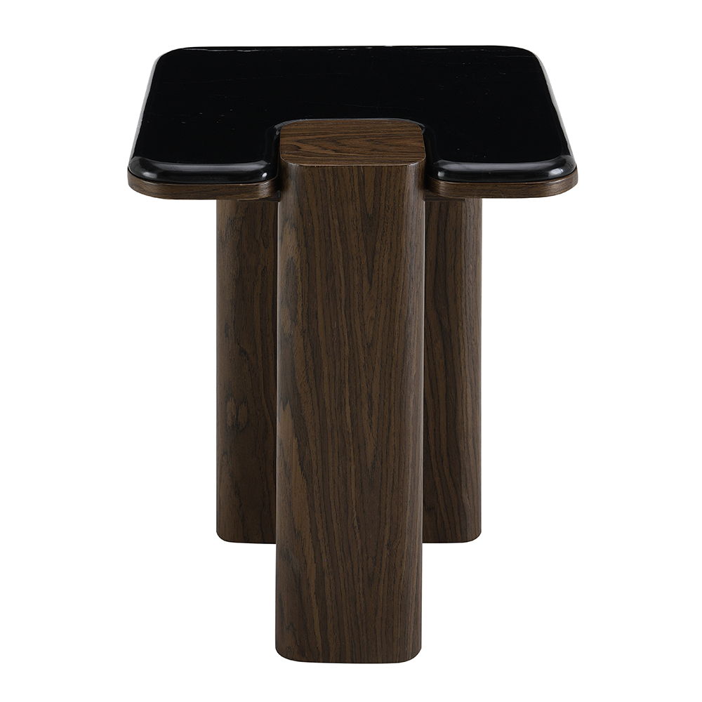 Dana - End Table With Marble Top - Natural / Dark Walnut