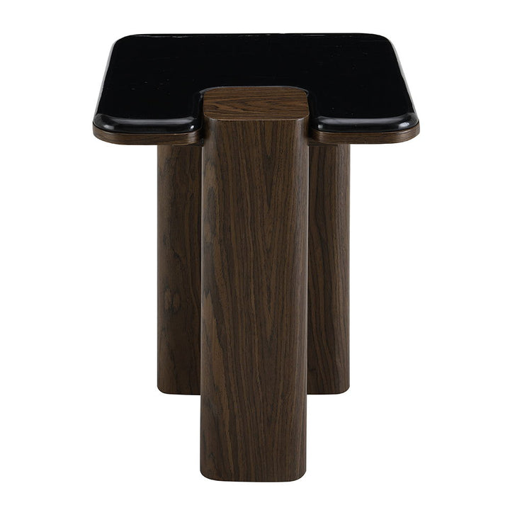 Dana - End Table With Marble Top - Natural / Dark Walnut