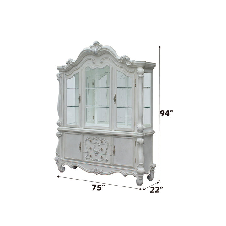 Versailles Buffet &amp; Hutch in Bone White - dimensions