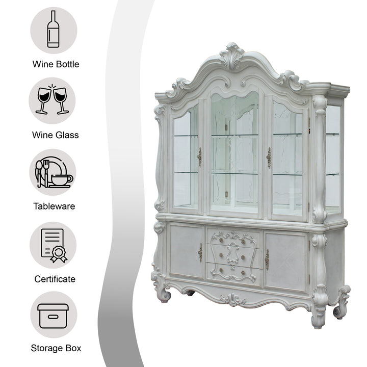 Versailles Buffet &amp; Hutch in Bone White - features