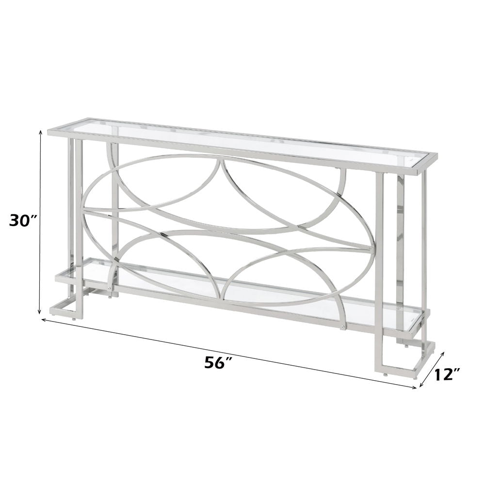 Kalan - Sofa Table - Glass & Silver